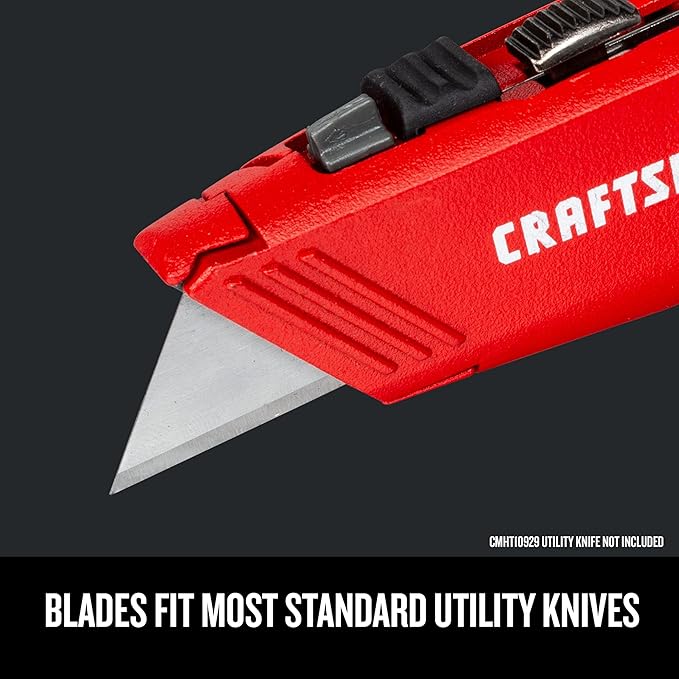 CRAFTSMAN Utility Knife Blades, 100 Pack, for Drywall, Leather, Rubber and More (CMHT11921A)