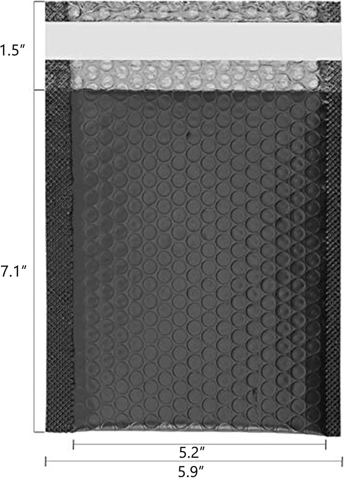 40 pcs 7 x 5.2 inch Bubble Envelopes Mailers Padded for Wraping/Shipping/Packaging Black