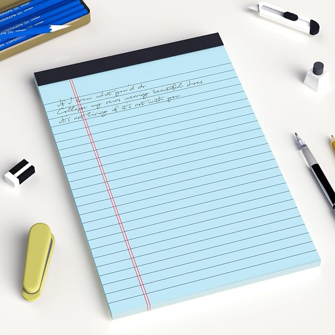 AILZFEI 6pcs Small Note Pads 5x8 Colored Legal Pads Paper College Ruled Notepad Writing Pads 5 x 8 Legal Pads Perforated Narrow Ruled Pads of Paper (Pink Purple Blue)