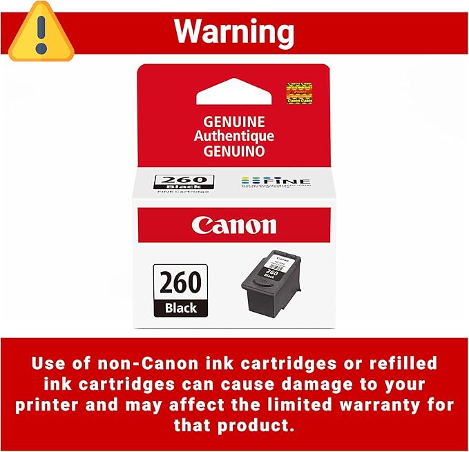 Canon PG-260 Genuine Black Ink Cartridge, Compatible with TS5320/6420/6420a,TR7020/7020a