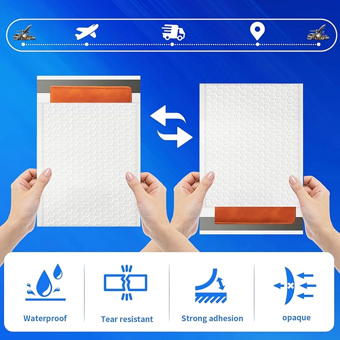52 Pack Bubble Mailers 8.5x12inch Padded Envelopes Thin Mailing Envelopes Waterproof Bubble Opaque Padded Mailers Self Seal Adhesive Shipping Bags for Mailing Jewelry Makeup Small Business