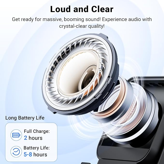 Induction Speaker with Phone Stand 5 in 1 Wireless Bluetooth Audio Black | Phone Speakers Amplifie For iPhone and Android Rechargeable Colorful Light. Birthday Gift for Men Women and Teens