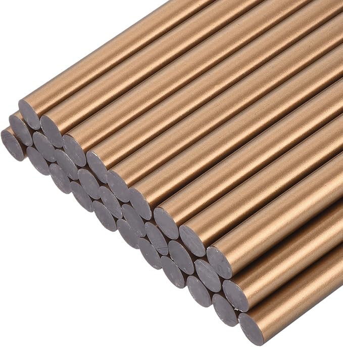uxcell 30pcs Mini Hot Glue Gun Sticks 4-inch x 0.43-inch High Sticky Large Hot Glue Sticks for Glue Gun, Bronze Gold