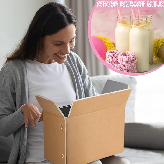 Insulated Shipping Box Cold Double Insulated Carton with Foil Foam Cooler Boxes Delivery Moving Kits Foam Shipping Containers for Mailing Packing, Box Inside 8.7'' x 4.5''x 6.1''(6 Pcs)