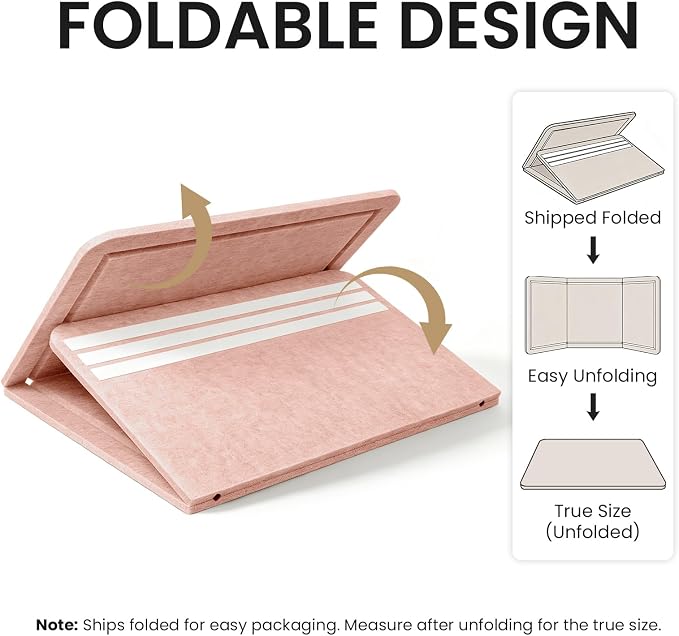 Large Bulletin Board, 35 X 17 Inches Felt Cork Board with 40 Pushpins, Foldable Felt Notice Pin Board Photo Display Board with Self-Adhesive Tape for Office Home School (Pink, 35x17 inch)