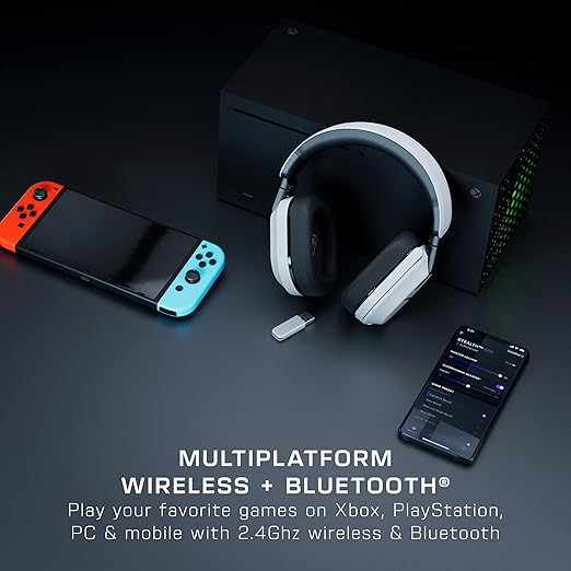 Turtle Beach Stealth 600 Wireless Multiplatform Amplified Gaming Headset for Xbox Series X|S, Xbox One, PC, PS5, PS4 & Mobile – Bluetooth, 80-Hr Battery, Noise-Cancelling Mic – White (Renewed)