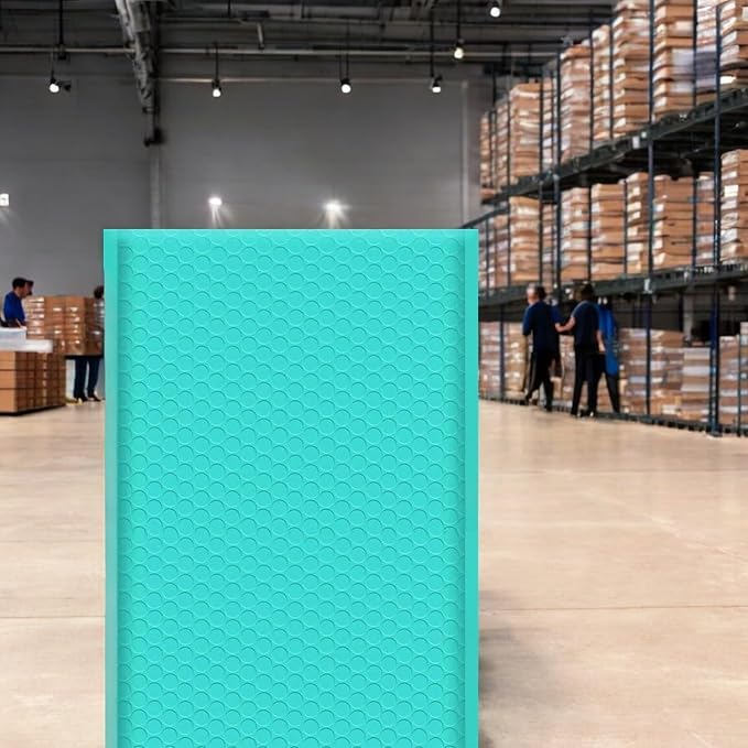 iMBAPrice 100-Pack #4 (9.5" x 14.5") Premium Hot Teal Color Self Seal Poly Bubble Mailers Padded Shipping Envelopes (Total 100 Bags)
