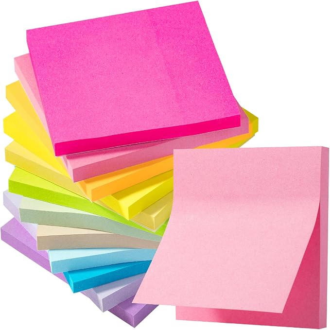Mr. Pen- Sticky Notes, 3”x3”, 12 Pads, 600 Sheets | Bulk Sticky Notes, Self-Stick Note Pads, Perfect for Office, School, Home, Study & Organization
