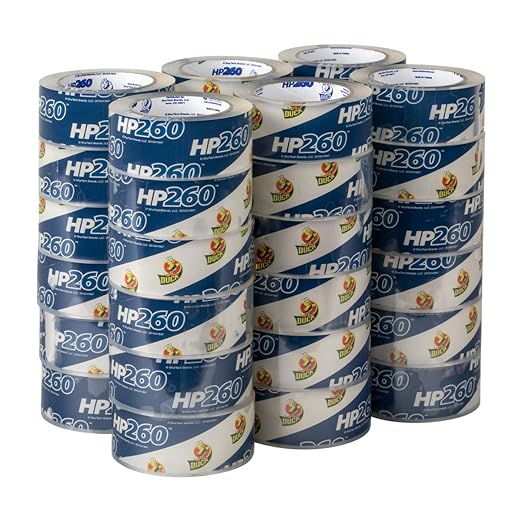 Duck High Performance Clear Packing Tape Refills - 36 Rolls of HP260 Strong Packaging Tape for Shipping, Moving, Mailing & Storage Boxes - 3" Core - 1.88 Inch x 60 Yards - Clear (1144714)