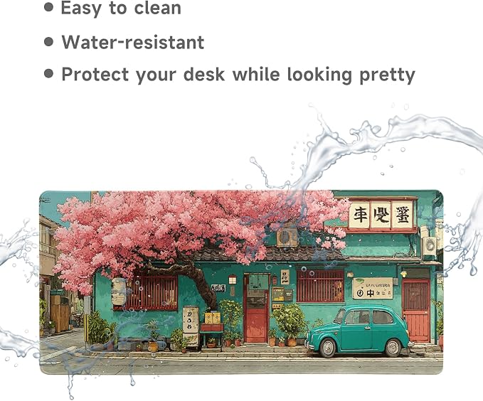 Desk Mat Mouse Pad Gaming Desk Pad XL Large Mouse Mat Office Decor Accessories (Sakura car)