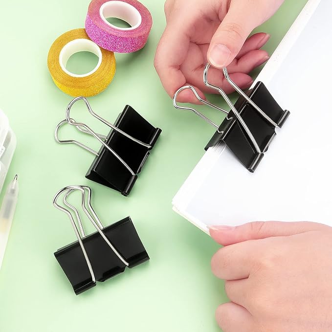 ZZTX 12 Pack Large Binder Clips 2.0 Inches Black | Paper Clamps Clips, Durable steel, Rust-resistant, Strong spring