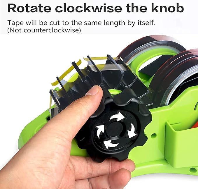 Green Multi-Roll Heat Tape Dispenser Sublimation 1" and 3" Core Double Reel Cores Sublimation for Heat Transfer Tape, Semi-Automatic Tape Dispenser with Compartment Slots