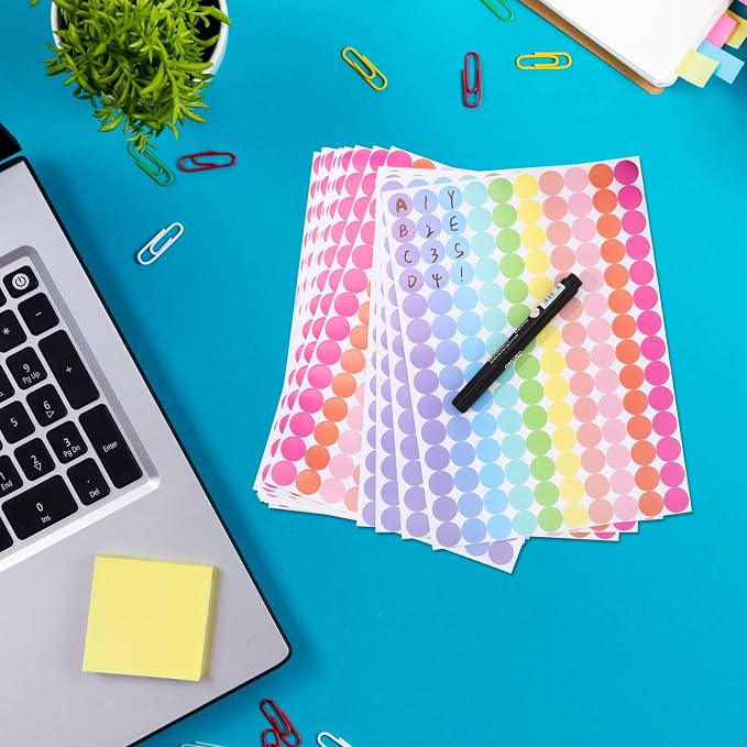 2800 Pcs Colored Dot Stickers 3/4 Inch Round Color Coding Labels, Garage Sale Stickers Circle Price Tags Blank Removable Polka Label for Office Classroom Student Toddlers(Macaron Color)