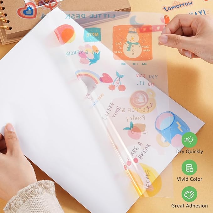 QYH Frosted Translucent Sticker Paper – 50 Sheets 8.5"x11" for Inkjet Printer, Waterproof & Compatible with Cricut, Glass Jars/Gift Labels