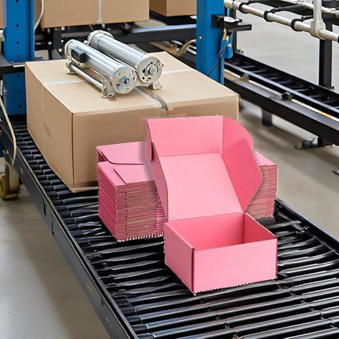 Small Shipping Boxes 6x6x3 Inches – Pink Corrugated Cardboard Boxes (20-Pack) for Mailing, Packing, Small Business & Gift Packaging - Recyclable & Sturdy