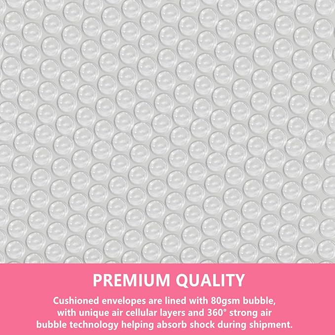 Small Bubble Mailers 3.5X5.9 Inch 12 Pack Poly Padded Envelopes Thicken Business Mailing Packages Opaque Self Seal Boutique Shipping Bags Mailer (Pink)