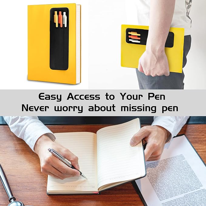 Epessa Stick-On Pen Holder for Notebook, Adhesive Pencil Sleeve Pouch | Pen Holder for Hardcover Journals, Planners, Notebooks, Reusable Pen Pocket Organizer Easy to Remove