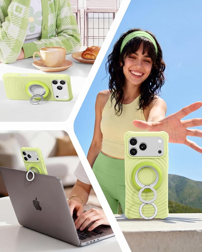 SYNCWIRE Magnetic Phone Ring Holder, for MagSafe Phone Grip Stand Kickstand | 360° Rotation, Double-Sided Magnet, Cell Phone Grip Finger Holder, for iPhone 17 16 15 14 13 12 Pro Max, MagSafe Accessories