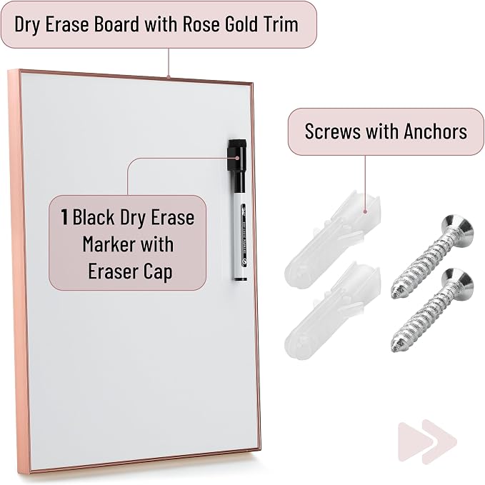 Mr. Pen- Small Dry Erase Board, 11x14 Inches | Whiteboard with Black Dry Erase Marker, Aluminum Frame, Magnetic Small White Board for Students, Home, Office and Classroom