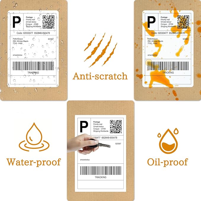 4 x 6 Fanfold Thermal Shipping Labels, 100 Labels Thermal Shipping Labels for FedEx Shipping Label, Compatible with JADENS,iDPRT, Munbyn Printers.