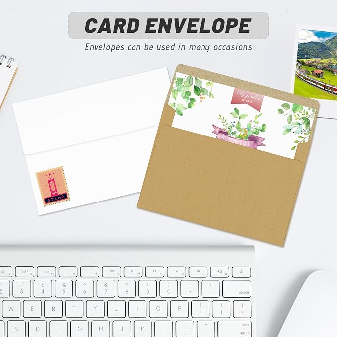 A2 Envelopes 200 Pack Envelopes for Invitations（White） | Self Seal Envelope for 4.25x5.5 Cards,4 3/8" x 5 3/4" Envelopes For Postcards, Photos，RSVP, Greeting Cards