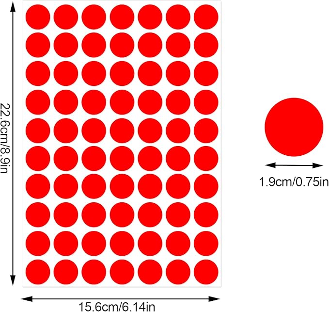3500 Dot Stickers, 3/4 inch Red Coding Labels - Circle, Price, Dot Stickers for Office, Classroom, Students (Pack of 2)