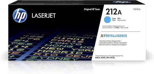 HP 212A Cyan Toner Cartridge Printers | Works with Color LaserJet Enterprise M554, M555 Series; Color LaserJet Enterprise MFP M578 Series | W2121A