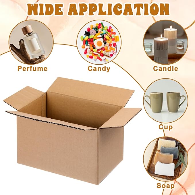 75 Pack Small Shipping Boxes Corrugated Cardboard Mailing Boxes Small Mailing Packing Box for Packing, Moving, Business, 6.9 x 4.5 x 3.7 inches