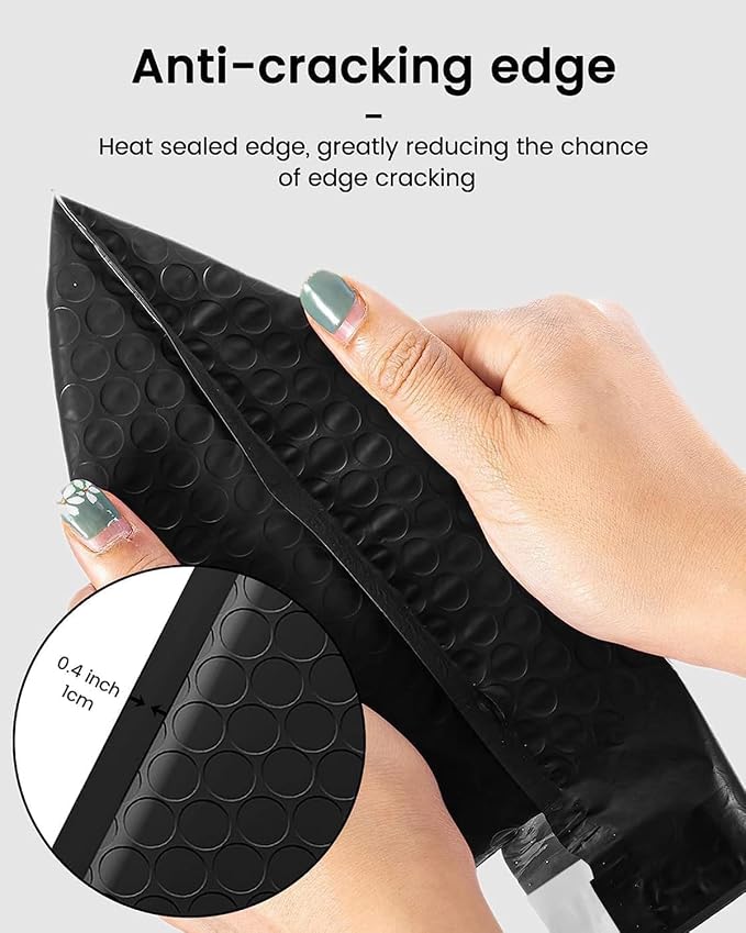 GSSUSA Black Bubble Mailers 4x8" 500 Pack Padded Envelopes Self Seal | 4x7" Usable Size, Shipping Bags for Jewelry Makeup, Strong Adhesion, Tear Proof Waterproof, Small Business Package Supplies