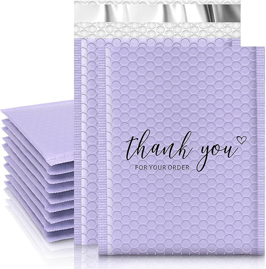 JinRuiKJ Bubble Mailers 8.5x12" 25 Pack, Padded Envelopes, Strong Adhesion Padded Mailers, Cushioning Padded Shipping Envelopes for Jewelry, Makeup - Purple