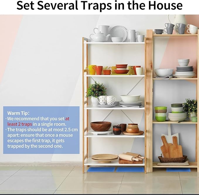 LULUCATCH Mouse Traps 12 Pack, Larger Heavier Glue Traps for Mice Rat & Snakes, Non-Toxic Sticky Mouse Traps Indoor for Home & Kitchen, Easy to Set, Pet Safe Pest Control