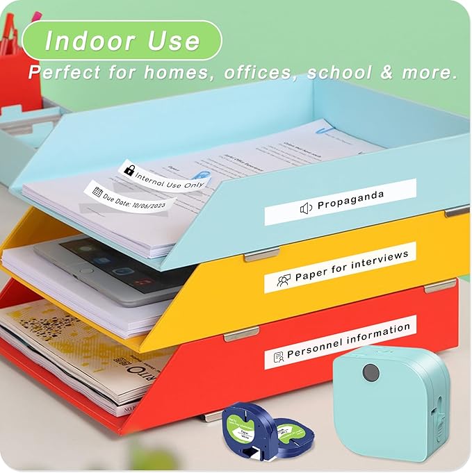 UNOKA Label Tape Replace for Dymo Label Maker Refills Letratag, 1/2" x 13ft(12mm x 4m), White Paper 91330 10697 for Dyno Dynamo Letra Tag LT-100H LT-100T 200B Printer, 5 Pack