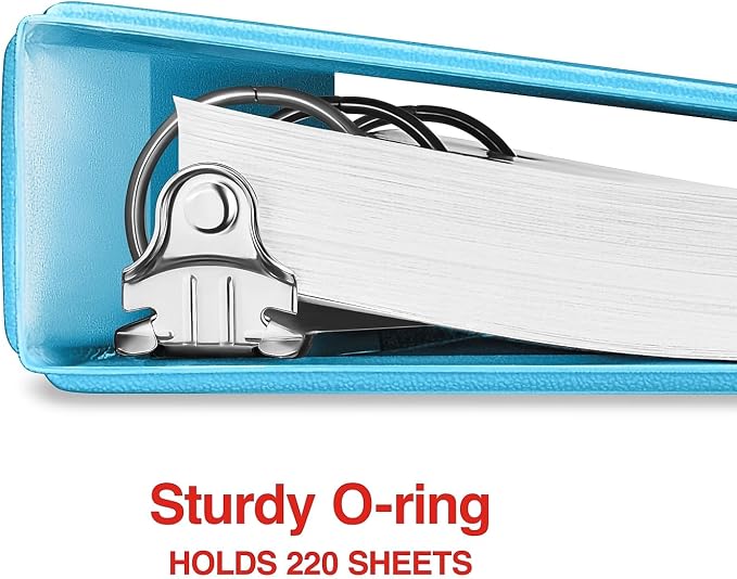 Staples Mini View Binder, 1-Inch 3-Ring, Compact, Teal, 175 Sheets | Compact size for notes, school, and small project organization.