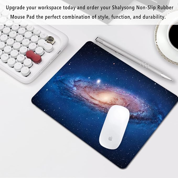 Nebula Mouse pad Small Computer Mouse pad with Personalized Galaxy Design Office Non-Slip Rubber Mousepad