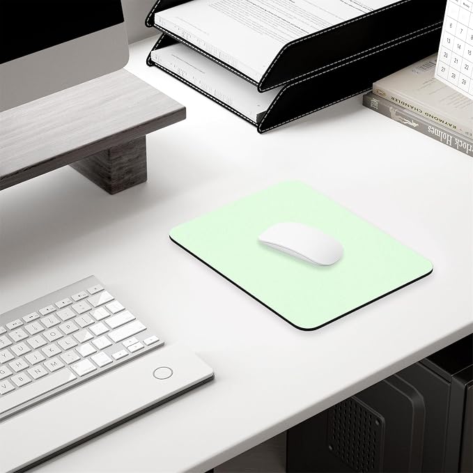 Hsurbtra Mouse Pad, Premium-Textured Square Mousepad 7 x 9 Inch, Thick 3 mm Anti-Slip Waterproof Rubber Pretty Cute Computer Mat for Office Gaming Laptop Women Kids Lake Green