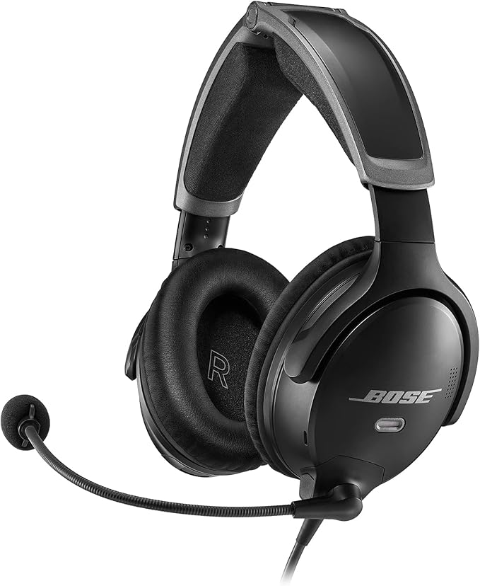 Bose A30 Bluetooth Aviation Headset - Lightweight Comfortable Design, Adjustable ANR and Noise Cancelling Microphone, [LEMO (6 pin)] – Black