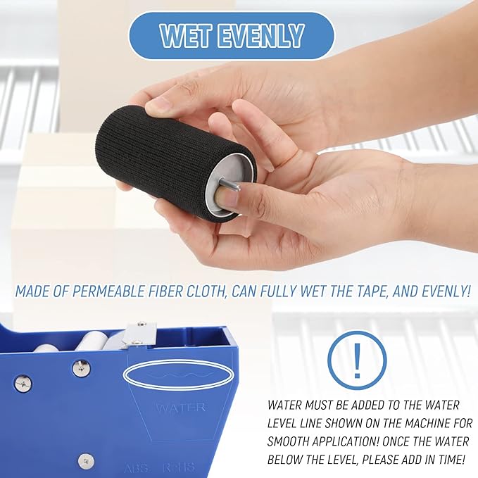 Water-Activated Tape Dispenser, Manual Kraft Gum Tape Dispenser, Width Adjustable 1.18-3.15", Light Weight & Portable Packing Tape Dispenser Set, Blue