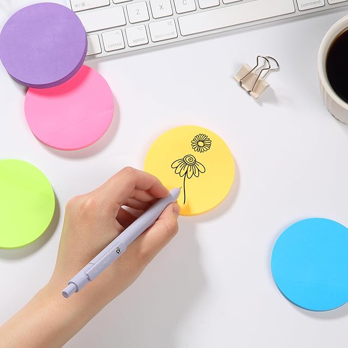 Mr. Pen- Round Sticky Notes, 12 Pads, 720 Sheets, 2.8" x 2.8" Colorful Sticky Notes Bulk (Pack of 2)