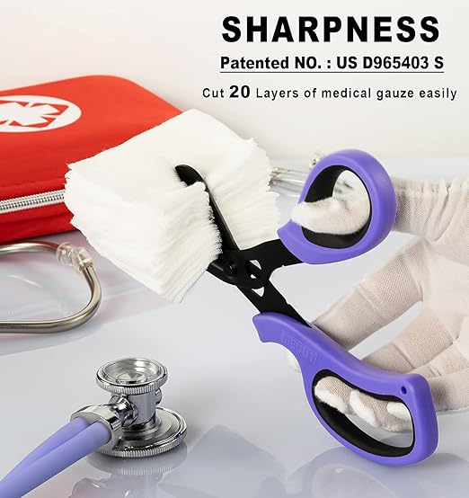 MEUUT 2 Pack Trauma Shears Bandage Scissors for Left and Right Hand - Medical Supplies with 8 inch Heavy Duty Medical Scissors for EMT Workers Nurses