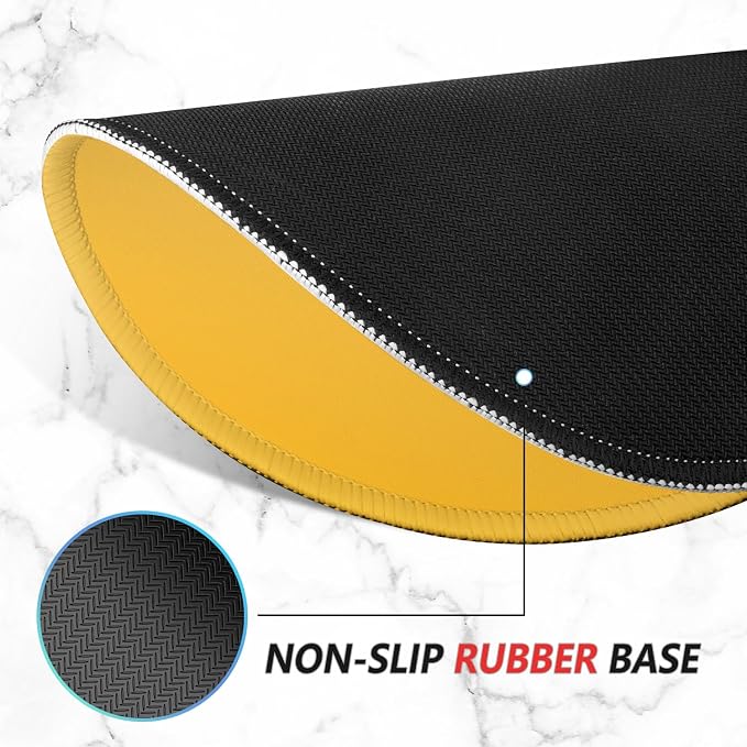 ITNRSIIET Mouse Pad Non-Slip Rubber Base Smooth Surface Stitched Edges Waterproof Durable Compatible with All Mice for Office & Gaming, Desk Accessory, 8.7x8.3x0.12 inch, Yellow Gradient
