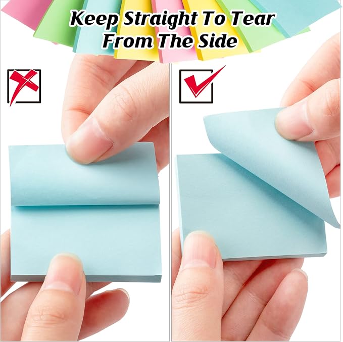 Fainne 120 Pads Sticky Notes Bulk 1.5x2,Simple Style,Classic Color,120 Pads | Bulk Mini Posted Pads, 50 Sheets Each, Self Stick Memo Paper for Office School Notebook, Bright Assorted Colors