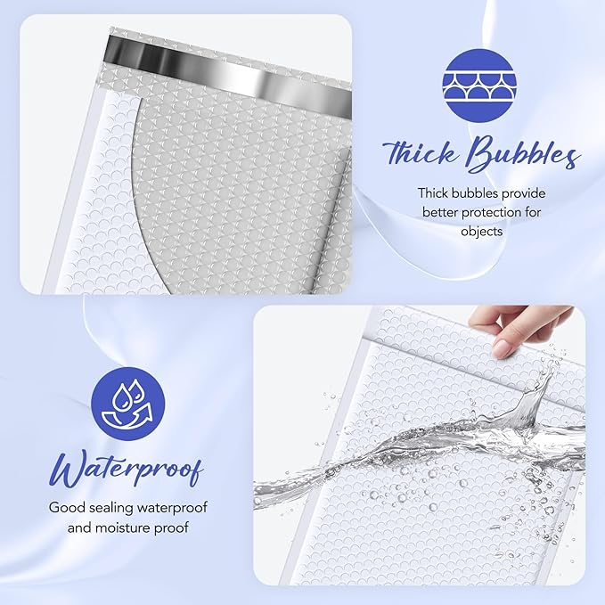 Fuxury Bubble Mailers 9.5x14.5" 25 Pack White Large Padded Envelopes Usable Size 9.5x13.5" Self Seal Bubble Envelopes Padded Mailers Shipping Bags for Mailing book Shirt Small Business #4