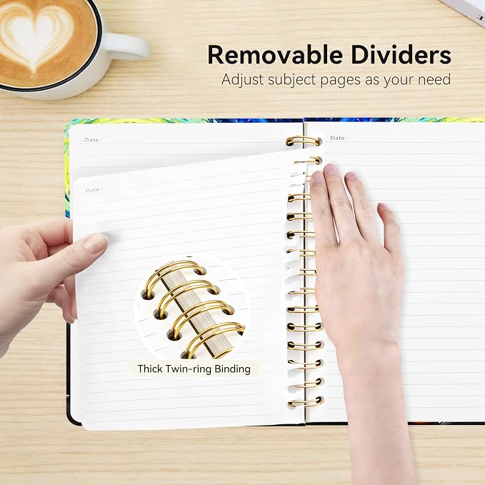 Lined Spiral Journal Notebook for Work A5, 160 Pages | College Ruled Spiral Journal for Women, Hardcover with Elegant Design for Note-Taking, 5.5 * 8.25 inch