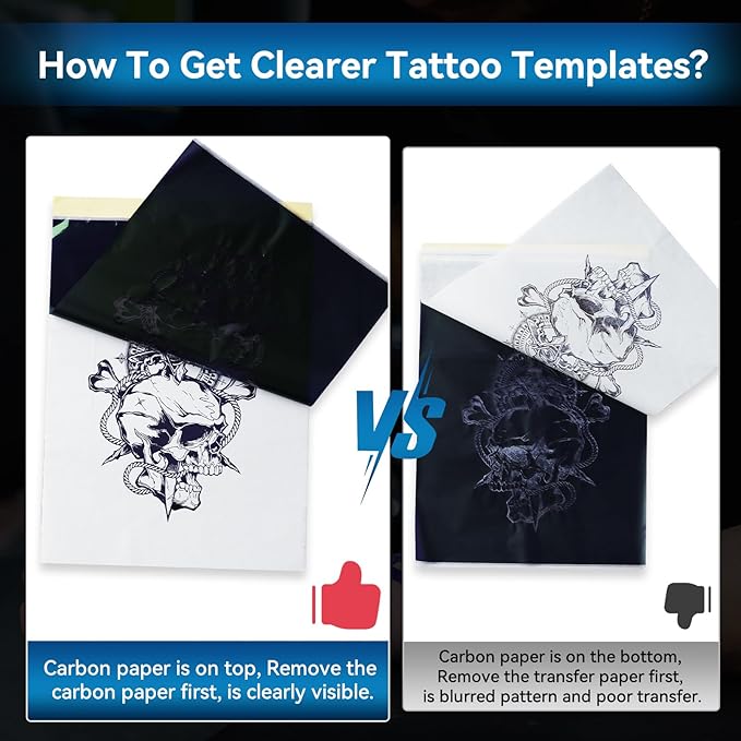 Phomemo (Upgraded) Tattoo Stencil Paper, 110 Sheets A4 Size Transfer Paper for Tattoo Supplies Kit, Compatible with M08F, TP81, Itari A886, Stencil Printers for Tattoo Artists & Beginners