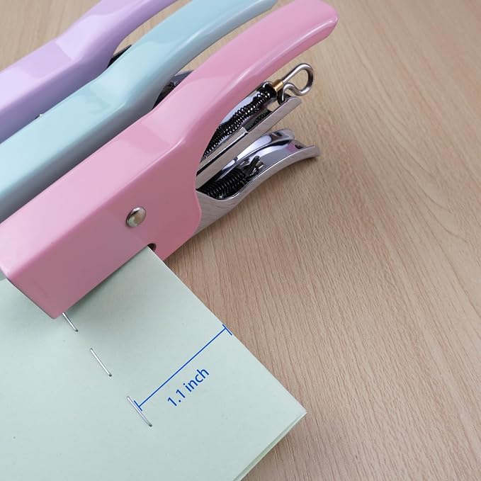 Small Hand-held Stapler Set, 15 Sheet Capacity, Includes 750Pcs Staples and A Staple Remover, Mini Desktop Stapler for Office, School, Home or Travel Use. (Purple)