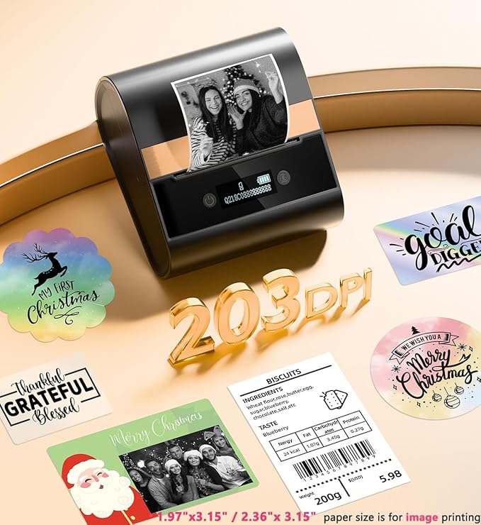 Phomemo Label Printer,M260 Label Maker Machine with Tapes, 3 Inch Portable Thermal Label Maker for Small Business, Home,Address,Office Organization,Logo Sticker Printer for Phone & PC