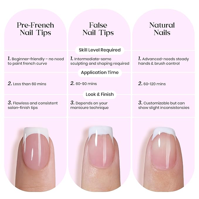 Beetles Purple French Tips Press On Nails, 160 Pcs Pastel Spring Press On Nails Short Almond, Spring Fake Nail Tips Soft Nail Gel False Nails Art DIY For Women