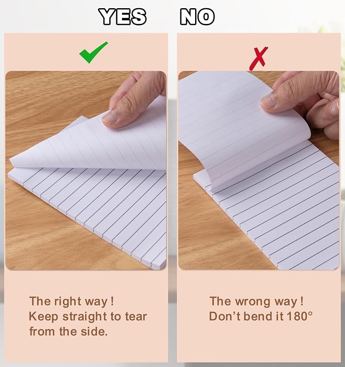 400 Sticky Notes White,100 x 150 mm Giant Wall Post Strips for Office Home | 8 Pack/400 Sheets Lined Self-Adhesive Notes,Large Notes Wall Pads, Marking Pages for Office Staff & Corporate, Study