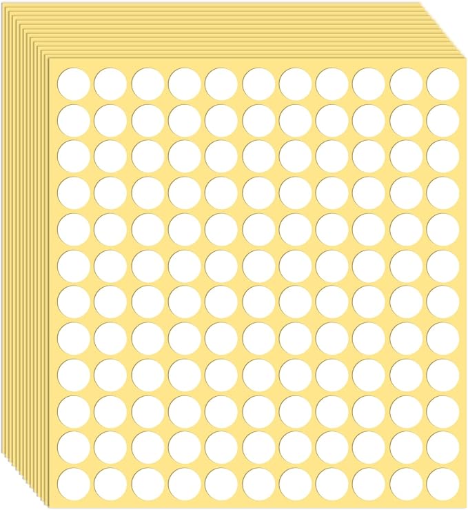 1980 Pcs White Circle Stickers 1/2 Inch Blank Round Dot Stickers Small Code Labels for Office Shop Yard Sale Home Marking (White, 1/2" (13mm))