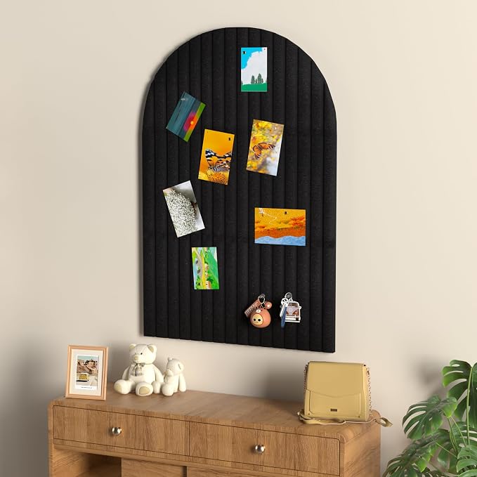 Felt Bulletin Board 35" x 24", Cork Board Alternative with 30 Push Pins | 3 Customizable Modular Decorative Felt Pin Board, Vision Board for Office Home Bedroom Wall Decor, Photo Picture Display